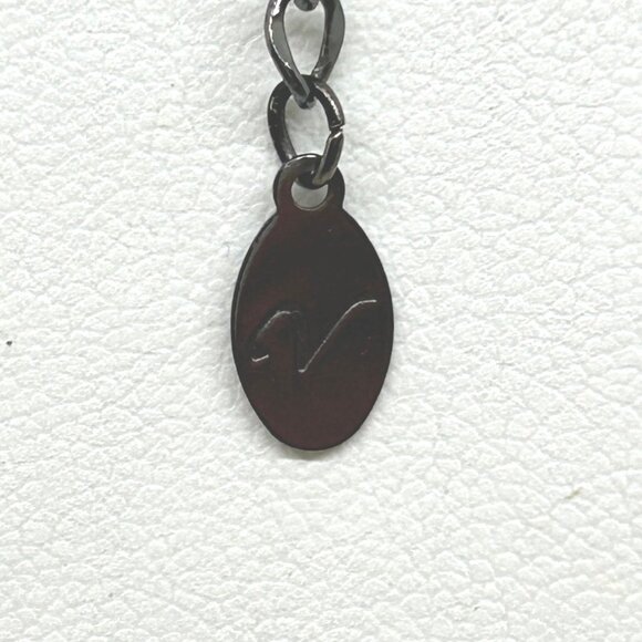 Vintage Vida Red Rhinestone Necklace Gothic Vampire Gun Metal Statement Pendant - Picture 10 of 11